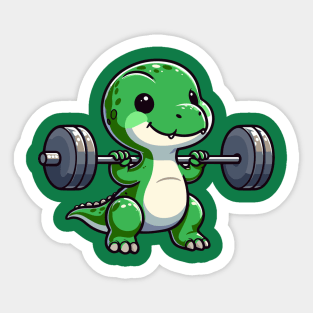 Cute T-Rex Dinosaur Leg Day Gym Workout Sticker